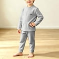 thumbnail image 5 of Asxite Toddler Fall Outfits Letter Print Brushed Crewneck Top Straight Leg Pants Casual Loose 2 Piece Set 1T, 5 of 7
