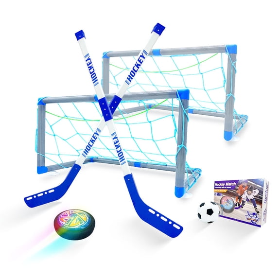 3-in-1 Hover Soccer Ball Hockey Bowling Set, Indoor and Outdoor Toys for Kids Ages 3-12, Outside Toys with LED Lights, Christmas Birthday Gifts for 3 4 5 6 7 8 9  Year Old Boys Girls