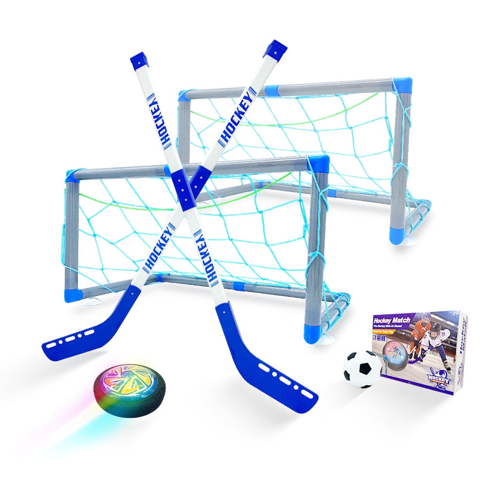 3-in-1 Hover Soccer Ball Hockey Bowling Set, Indoor and Outdoor Toys for Kids Ages 3-12, Outside Toys with LED Lights, Christmas Birthday Gifts for 3 4 5 6 7 8 9+ Year Old Boys Girls
