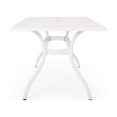 thumbnail image 3 of Noble House Phoenix 68" Traditional Aluminum Patio Dining Table in White, 3 of 8