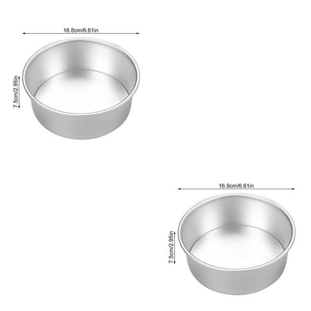 

2pcs Cheese Cake Mold Aluminium Alloy Non-stick Pan Mousse Baking Mould with Removable Bottom 6 Inches