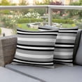 thumbnail image 2 of Outdoor Waterproof Pillow Covers Gray Black White Stripe Decorative Throw Pillow Protectors,Pillowcase Cushion Cases for Patio Sofa Garden Couch,16x16in,Pack of 2, 2 of 14