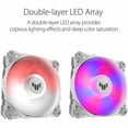 thumbnail image 2 of ASUS TUF GAMING TF120 ARGB WHITE EDITION Chassis Fan 3-Pin Customizable LEDs Blade, Advanced Fluid Dynamic Bearing,120mm PWM Control, Anti-vibration Pads, Double-layer LED Array for Computer Case, 2 of 13