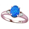 thumbnail image 3 of Star K � Oval 8x6 Created Blue Opal Love Promise Ring, 3 of 9