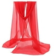 thumbnail image 2 of Anvazise Sunscreen Ultrathin See-through Rectangle Chiffon Scarf Summer Gradient Color Long Shawl Costume Accessories Red One Size, 2 of 13