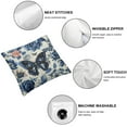 thumbnail image 4 of Nawypu  Blue and White Porcelain Pillow Covers Set of Floral Chinoiserie Rabbit Pattern Farmhouse Decorative French Country Style Cushion Pillowcases for Bedroom Living Room Sofa,2pcs, 4 of 6