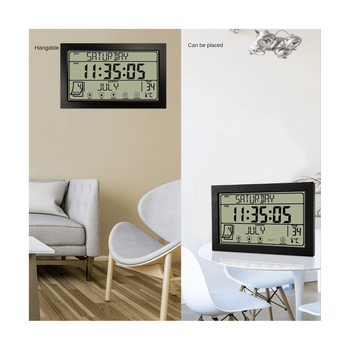 Digital Wall Clock, Digital Clock Battery Operated, 8Inch Desk Clock