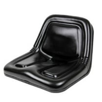 RAParts G503536324 Waterproof Black Deluxe High Back Steel Pan Seat with Drain Holes Universal Fit For Tractors