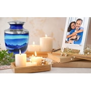 Everlight Memorials Aurora Borealis Adult Large Cremation Urn for Human Ashes – With Velvet Bag
