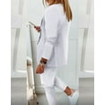 thumbnail image 3 of Zukuco Women's 2025 Fall Suit Sets for Work - 2 Piece Open Front Blazer & Pencil Pants, Business Casual Office Outfit, L, 3 of 4