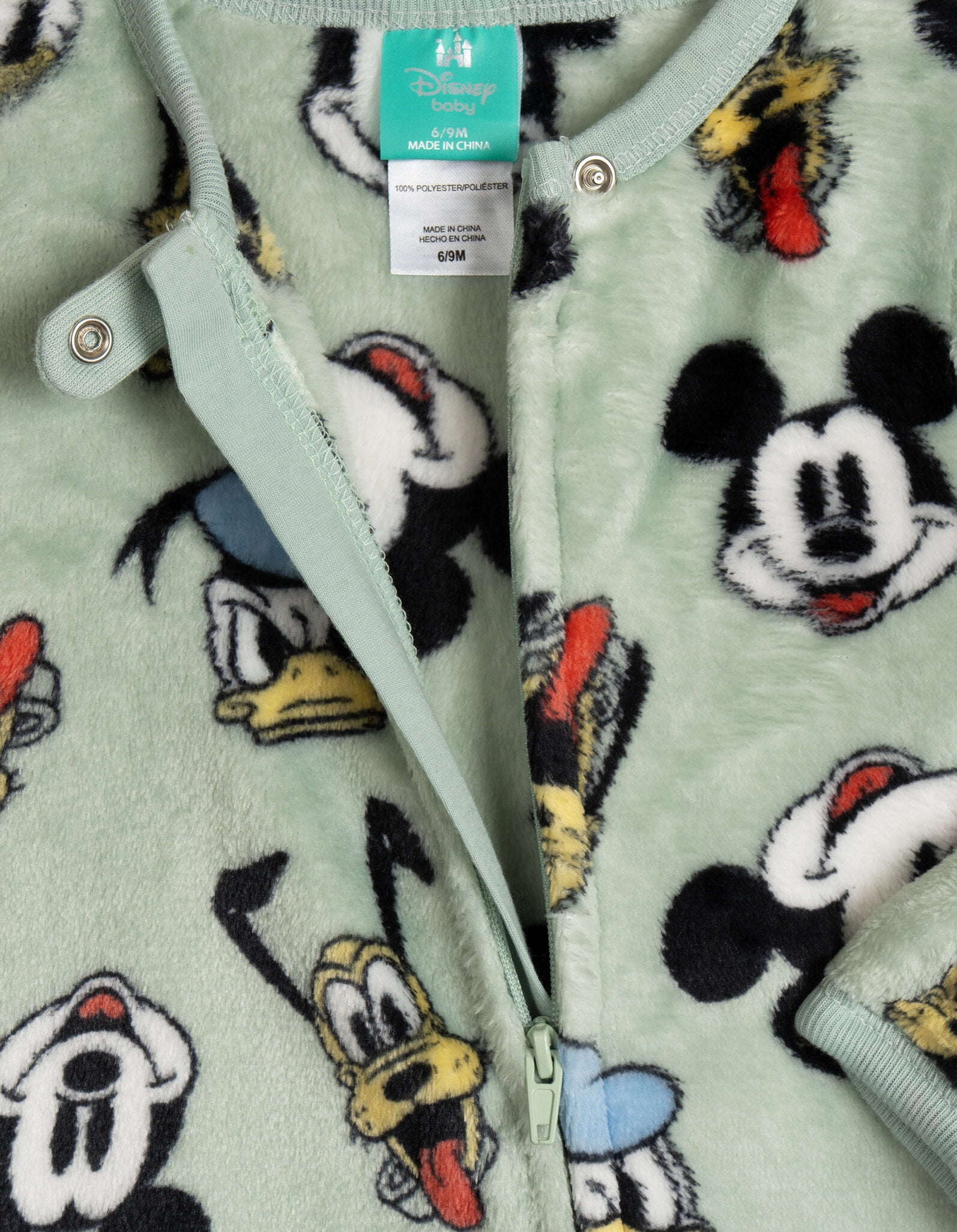 Disney Mickey Mouse Donald Duck Pluto Flannel Fleece Zip Up Woobie Sleep N' Play Newborn