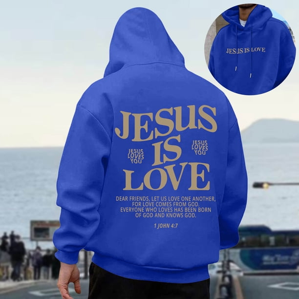 MHFRRA Sudadera con Capucha de Manga Larga para Hombre, Informal, Cómoda, con Forro, Diseño Temático para Exteriores Azul