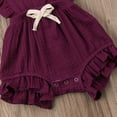 thumbnail image 4 of EYIIYE Baby Girls Summer Ruffles Romper Fly Sleeve Lacing Up Bow Jumpsuits, 4 of 5