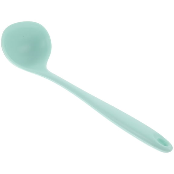 Silicone Kitchen Spoon Avocado Green Ladle Soup Serving Spoon Safe Silicone Flatware