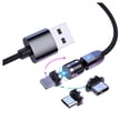 thumbnail image 2 of Data Cable Suction Heads USB Charger Line 3-in-1 Rotation Mobile Phone Fast Charging Cord  Purple  2m, 2 of 10