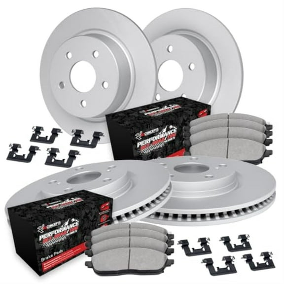 R1 Concepts Carbon Coated Disc Brake Rotor Set with Off-Road/Tow Brake Pads and Hardware WDVH2-54003