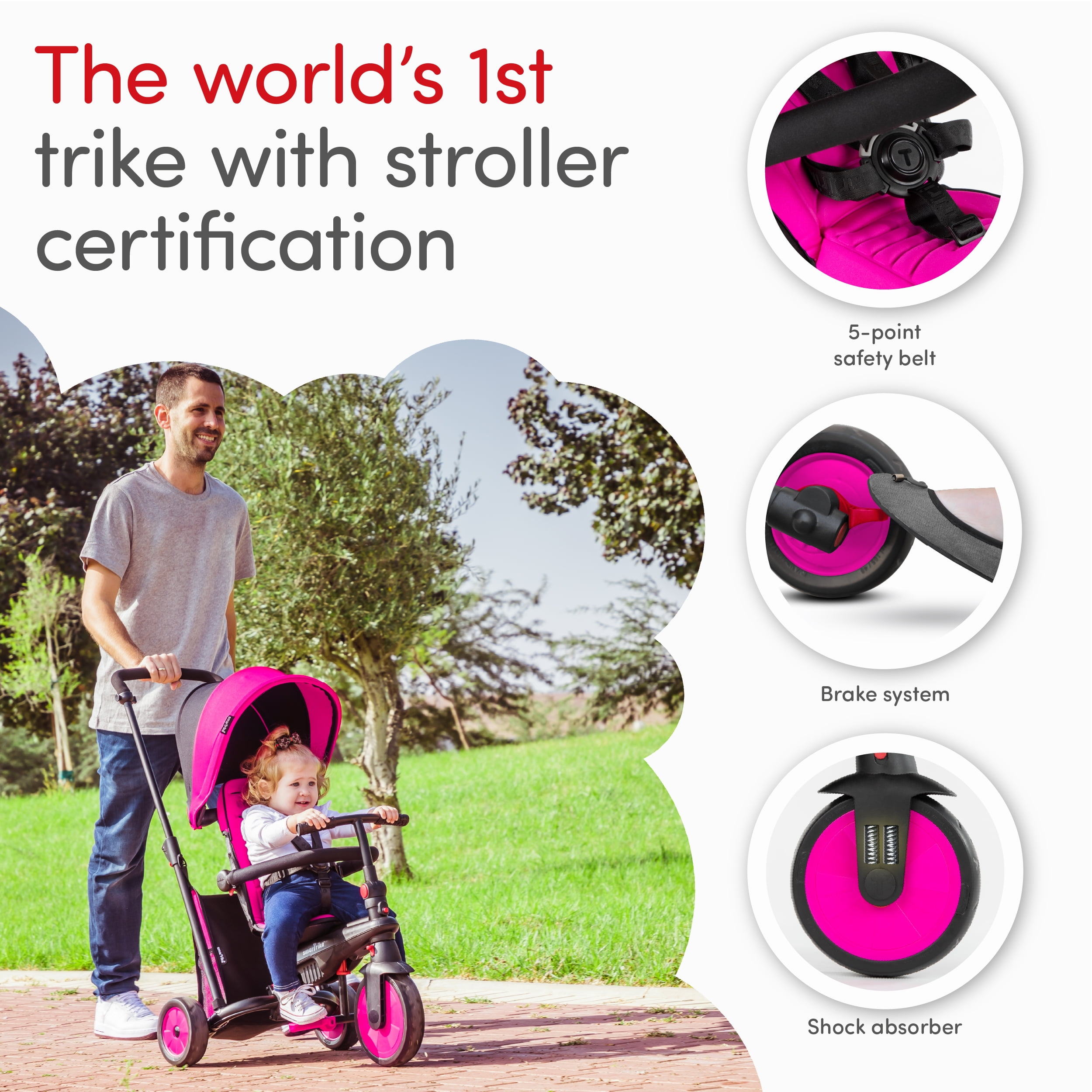 smartrike str3 6 in 1 folding trike pink