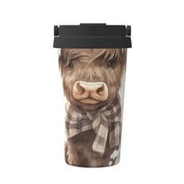 Logiee C Print Stainless Steel Coffee Tumbler, Travel Coffee Mug, Insulated Coffee Mug with Lid, Spill Proof Coffee Cup, Portable Thermal Mug