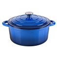 thumbnail image 1 of Hamilton Plage 5,5 Litres en Fonte Émaillée Couvert Rond Néerlandais Four Pot, Bleu, 1 of 2
