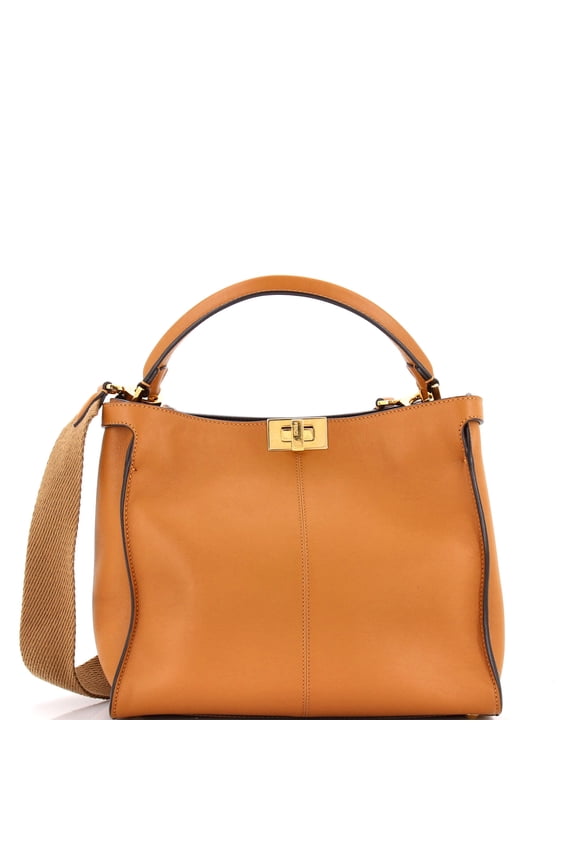 Pre-Owned Peekaboo X-Lite Bag Leather with Shearling Interior Medium By Rebag