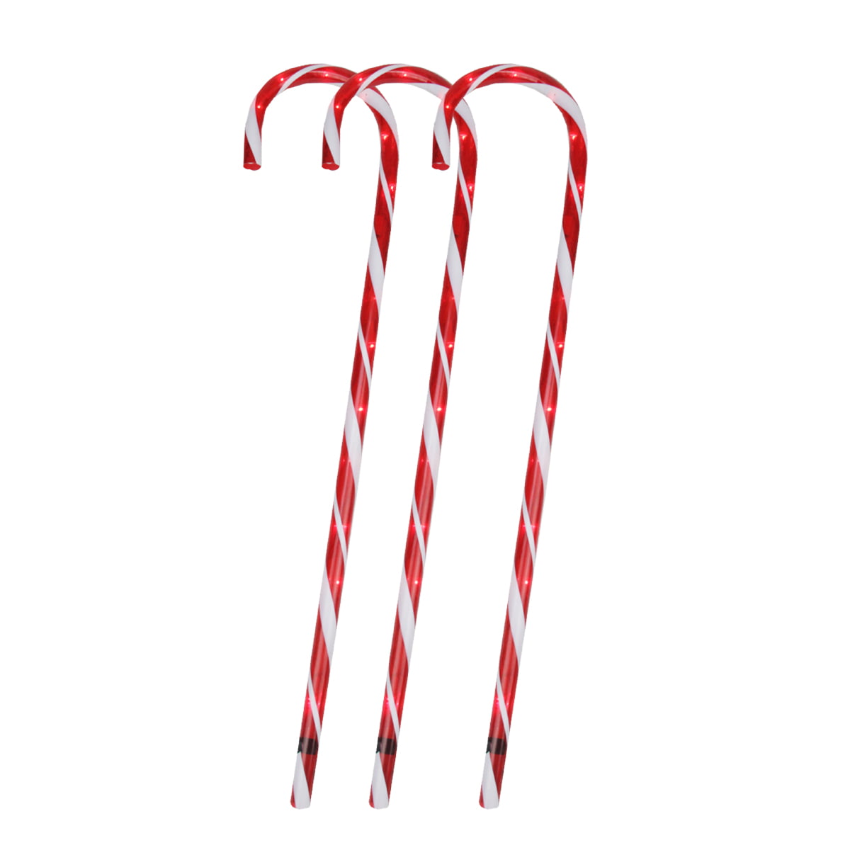 Candy Cane Lights Outdoor Pathway Christmas LED Yard Lawn Pathway Markers Christmas Indoor and Outdoor Decoration Lights UL588 Certified,18ft Length Pathway Markers Candy Christmas Lights White