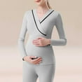 thumbnail image 2 of Bovxnpu Womens Maternity Shirts Maternity Long Sleeve Crew Neck Padded Base Layer Sleepwear, 2 of 7