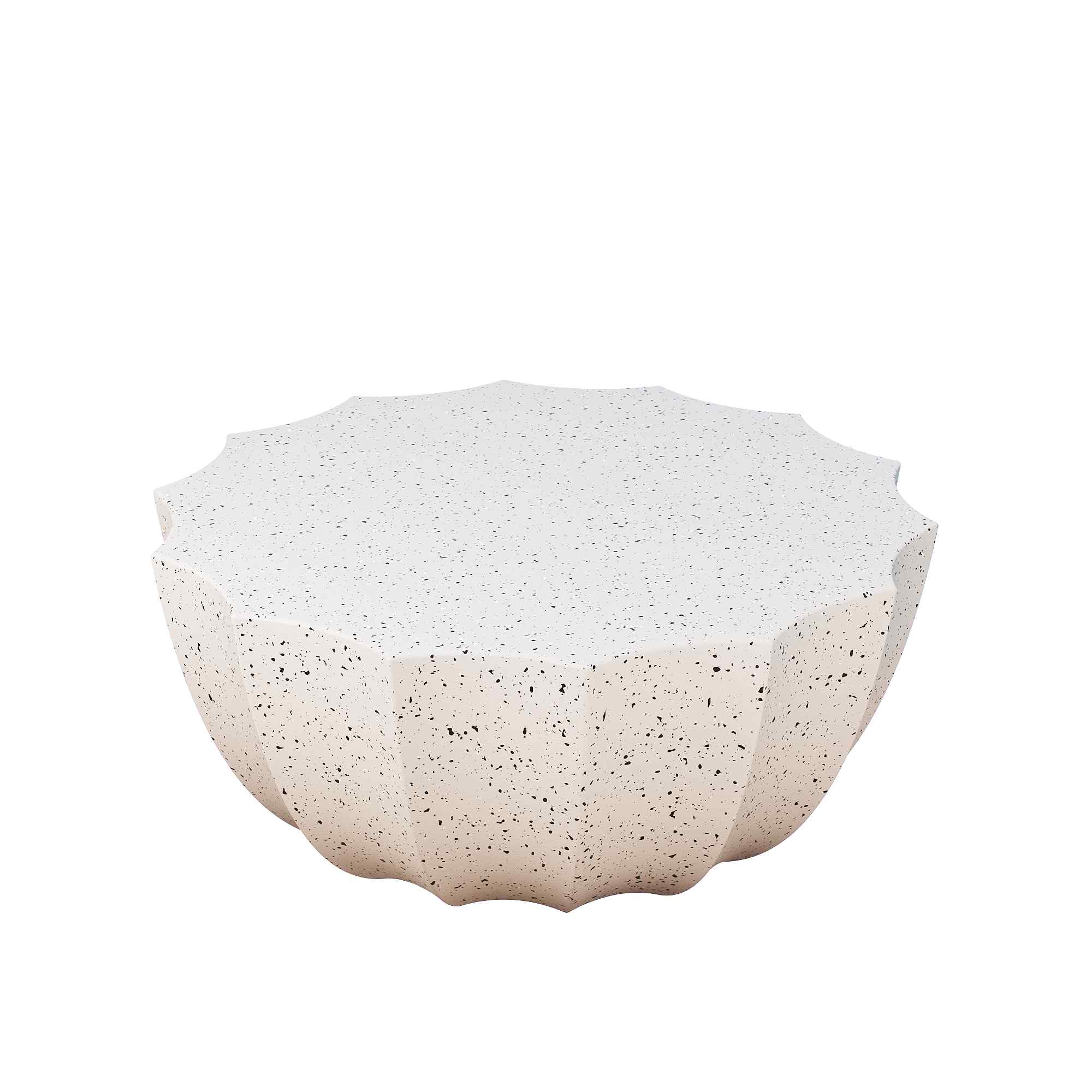 Lunale 35.43" Coffee Table for Indoor & Outdoor, Waterproof Durable MgO Cement Design, White