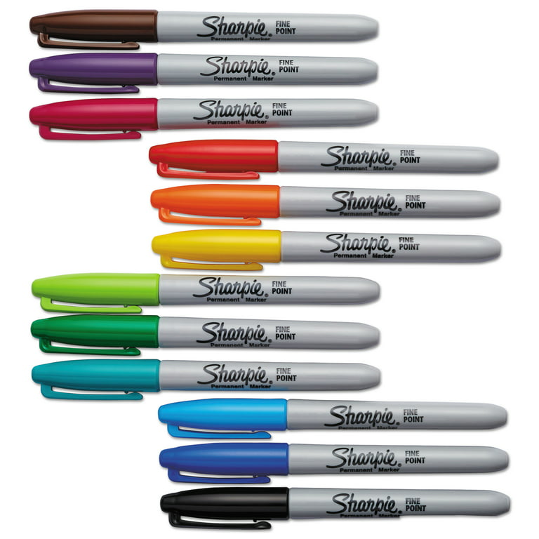  Sharpie Permanent Markers, Fine Point, Red, 12 Count