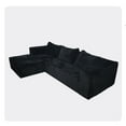 thumbnail image 2 of Sectional Sofas Cloud Sectional Couch with L-Shape Chaise,Modern Modular Sofa with Deep Seat, Upholstered Couches for Living Room Bedroom,No Assembly Required, Black (Plush Corduroy Fabric),Large Sec, 2 of 11