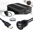thumbnail image 6 of CY 1m Waterproof Dustproof 480Mbps USB2.0 Type-A Male to Dual Female Hub Extension Data Power Cable Car Panel Mount Design, 6 of 7