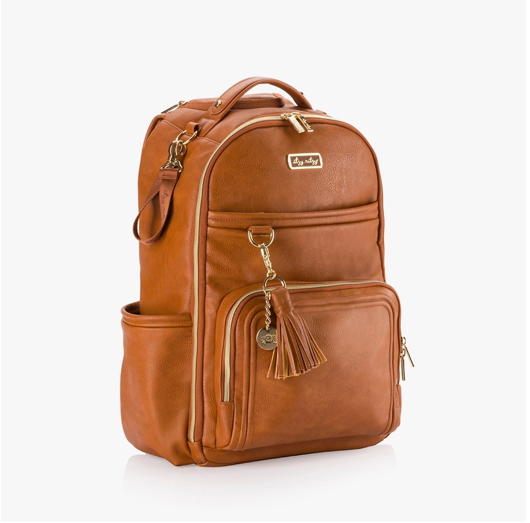 Itzy Ritzy Boss Plus Diaper Bag Backpack - Cognac