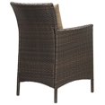 thumbnail image 3 of Modway Conduit 17" Rattan & Aluminum Patio Dining Armchair in Brown & Mocha, 3 of 3