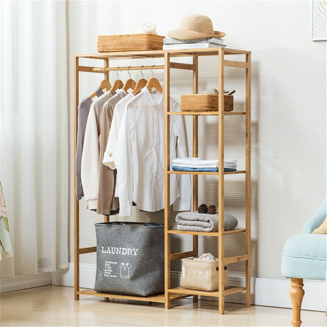 BAMBOO CLOTHING RACK in Rustic Style, Clothing Stand With Open