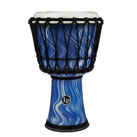 LP World Rope-Tuned Circle Djembe, 7 in. Blue Marble