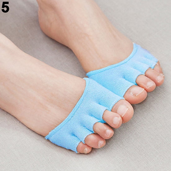 Yesbay Women's Breathable Five Toe Separator Heelless Yoga Sandal Invisible  Socks,Nude 