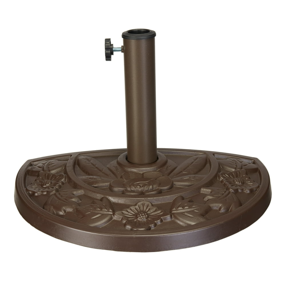 Mainstays Decorative Bronze Resin HalfRound Patio Umbrella Base