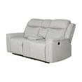 thumbnail image 2 of Amelia Collection Contemporary Upholstered Recliner Loveseat with Storage Console and Cup Holders, White, 2 of 7