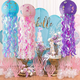 thumbnail image 3 of Vajilla desechable con forma de concha de sirena para fiesta de verano en la playa, decoración para fiesta de primer cumpleaños de niña, baby shower, 3 of 6