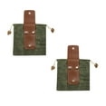 thumbnail image 2 of Wovilon Storage Bags Outdoor Folding Canvas Fruit Picking Belt Bag, Jungle Craft Bag, Leather Belt Hanging Foraging Bag, 2 of 8