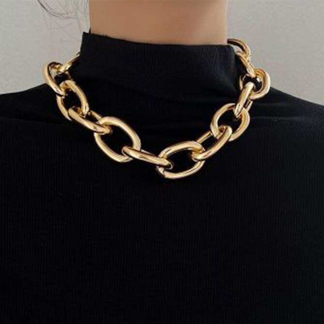 Chunky Link Chain Necklaces 1pc Cuban Choker Chains Necklace Women Jewelry  Big