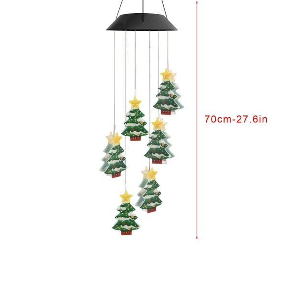geerera LED Colorful Christmas Wind Chime, Solar Powered Garden Lights, Musical Outdoor Tree Decor, for Yard Display, Patio Lighting, Gifts for Her/Him