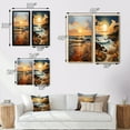 thumbnail image 4 of Designart "Orange Blue Sunrise On The Beach I" Sunrisesunset Framed Wall Art Set Of 2 - Orange Landscapes Gallery Wall Frame Set For Home Decor, 4 of 7