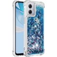 thumbnail image 3 of Case for Motorola Moto G 5G 2023 Case Glitter Cute Luxury Love Liquid Quicksand Clear Soft TPU Girls Women Stylish Bumper Shockproof Protective Cover for Moto G 5G 2023 Blue YB, 3 of 7