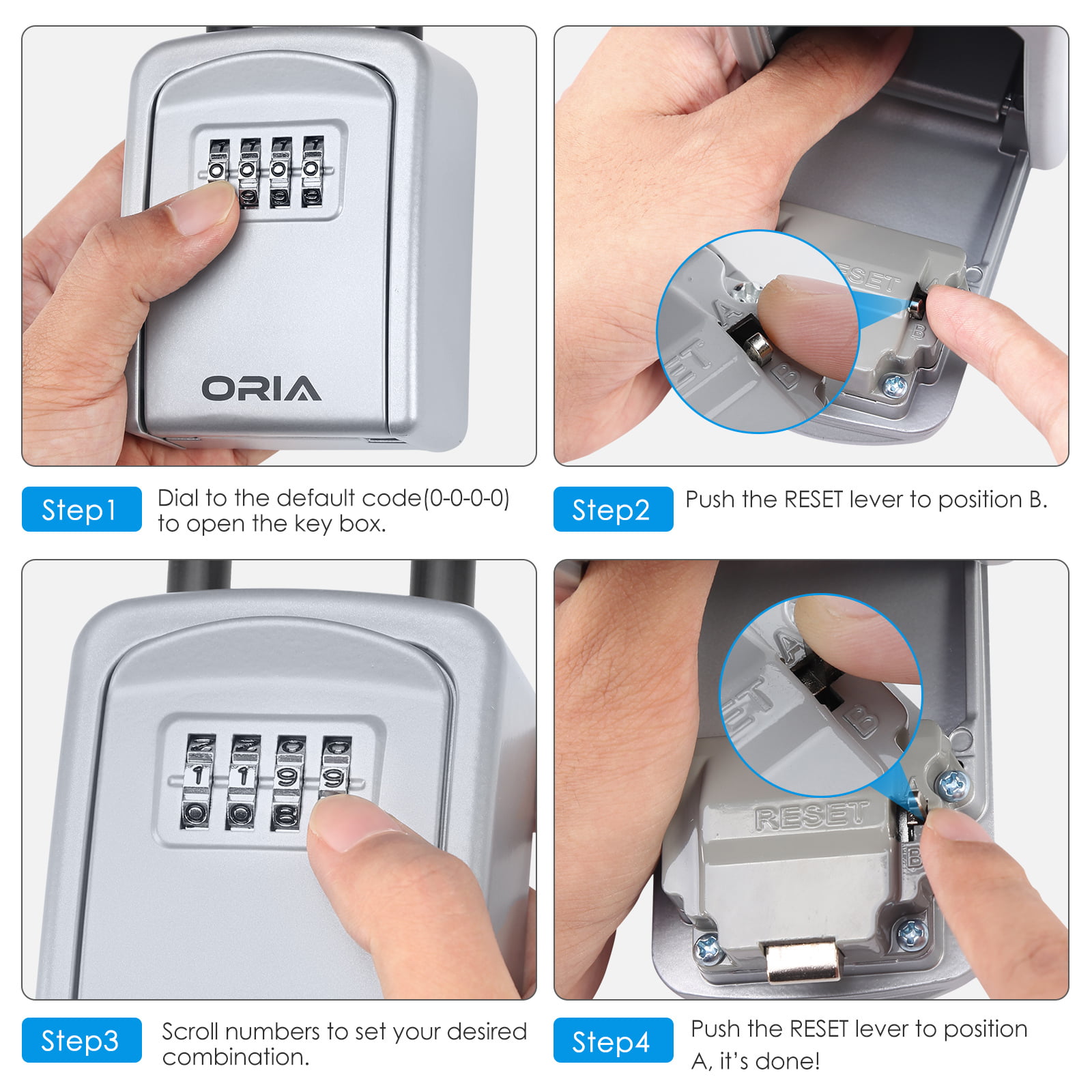 ORIA Tragbare Safe Kombination Sicherheit Fall Lock-Box