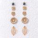 thumbnail image 5 of Pendientes Yashi 5 pares de aretes con diamantes de imitación de colores flores hojas huecas doradas, 5 of 5