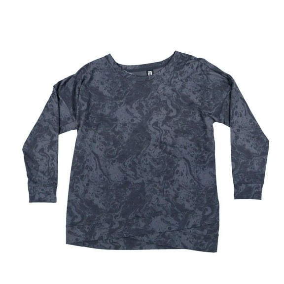 Id Ideology Women's Sweatshirt Tulip-Hem Drop-Shoulder Top Deep Black 2XL New