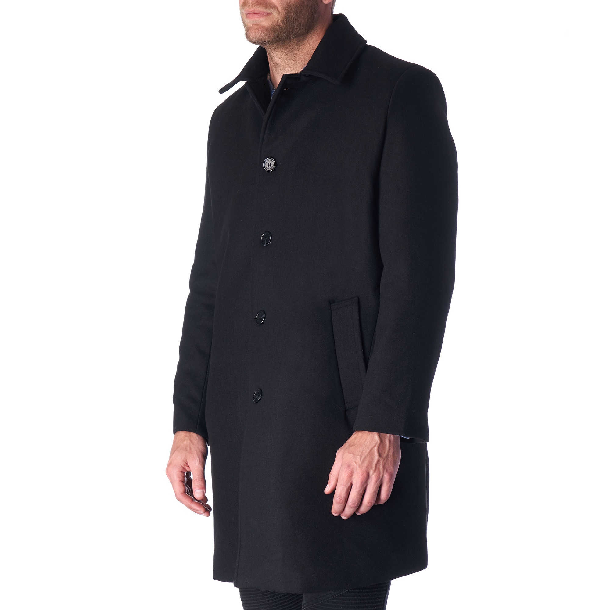 Hammer Anvil Mens Wool Blend Single Breasted Walking Coat Tailored Long Jacket - image 3 of 7
