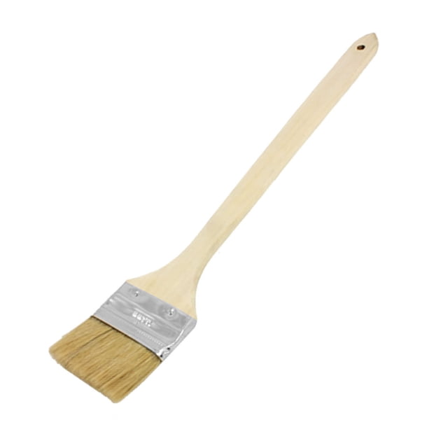 Brocha de pintura de 1.7" de longitud con mango de madera y virola de metal de 3" de ancho, cerdas sintéticas