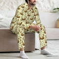 thumbnail image 6 of Bingfone Men's Pajama Set 2 Piece Loungewear PJs, Long Sleeve with Pajama Pants-Snail With Mushrooms, 6 of 7