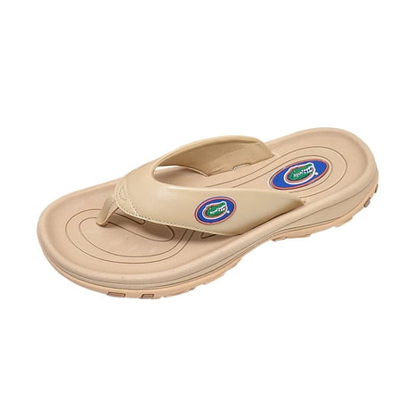 ZORIZ Collegiate Series Golf Sandals for Women and Men, Thong Flip Flops With Removable Spikes, Golf Footwear With Deeper Heel Cup and Higher Sidewalls, Tan, Florida, Men’s 9/Women’s 11